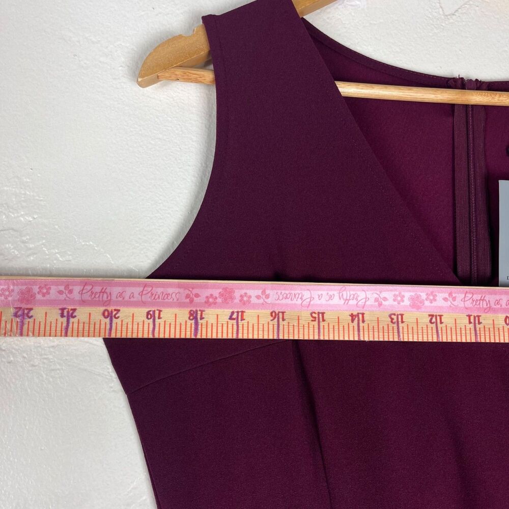 Burgundy Palazzo Jumpsuit Women’s Formal Dress Illusion Wide Leg size L NWT - Picture 7 of 15
